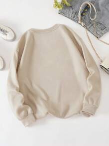 INAWLY 冬季加心印花保暖内衬运动衫