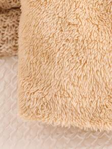 SHEIN 女小童開門襟絨毛夾克背心 - 杏色 - 查看 6