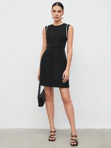 BizChic 撞色滾邊A字連衣裙 - 黑色 - 查看 4