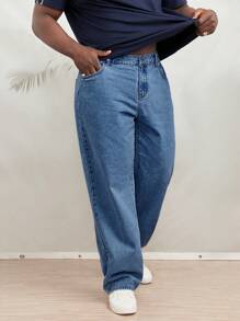 Manfinity RebelGame Nam Plus Túi nghiêng Quần legging thẳng - Rửa trung bình - Xem 5