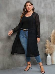 SHEIN LUNE Kimono d'été à manches ouvertes avec col châle pour grande taille