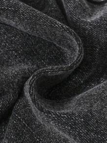SHEIN Cậu bé Tween Rách Frayed Quần short Denim - màu đen - Xem 7
