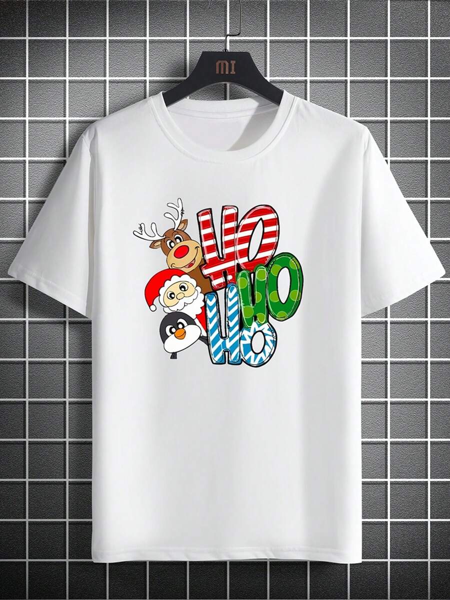 Nam In Giáng sinh Áo thun - trắng - Xem 1