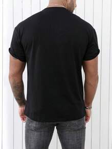 Men Playing Card Print Tee - Black - View 2