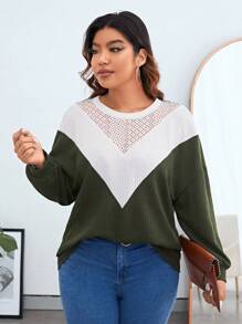 SHEIN Essnce Hơn Khối màu Thả vai Áo nỉ - Nhiều màu - Xem 3