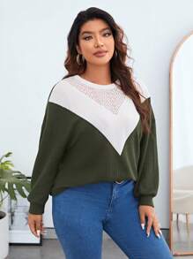 SHEIN Essnce Hơn Khối màu Thả vai Áo nỉ - Nhiều màu - Xem 4