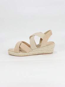 Plataformas y sandalias de cuña para mujer - Albaricoque - Ver 5