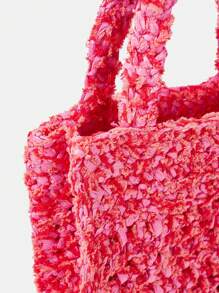 SHEIN VCAY Pin Shoulder Bag Double Handle - Pink - View 5