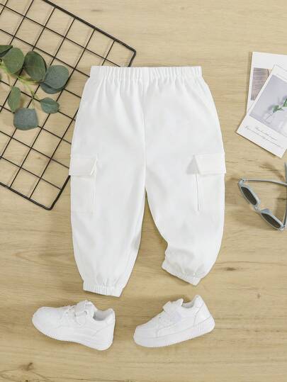 Baby Boy Stylish Casual Cargo Pants With Flap Pockets