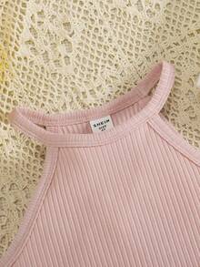 SHEIN Chica Joven 3 piezas Top halter tejido de canalé - Multicolor - Ver 3