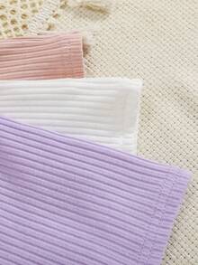 SHEIN Chica Joven 3 piezas Top halter tejido de canalé - Multicolor - Ver 4