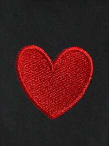 INAWLY 加心刺绣袋鼠口袋抽绳保暖内衬连帽衫，适合冬季