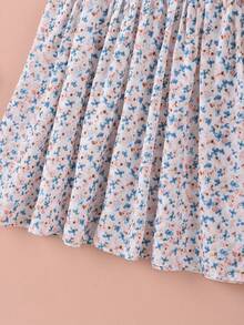 女小童碎花荷葉邊打攬連衣裙 - 彩色 - 查看 3