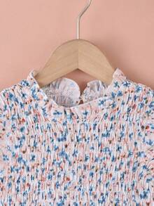 女小童碎花荷葉邊打攬連衣裙 - 彩色 - 查看 4