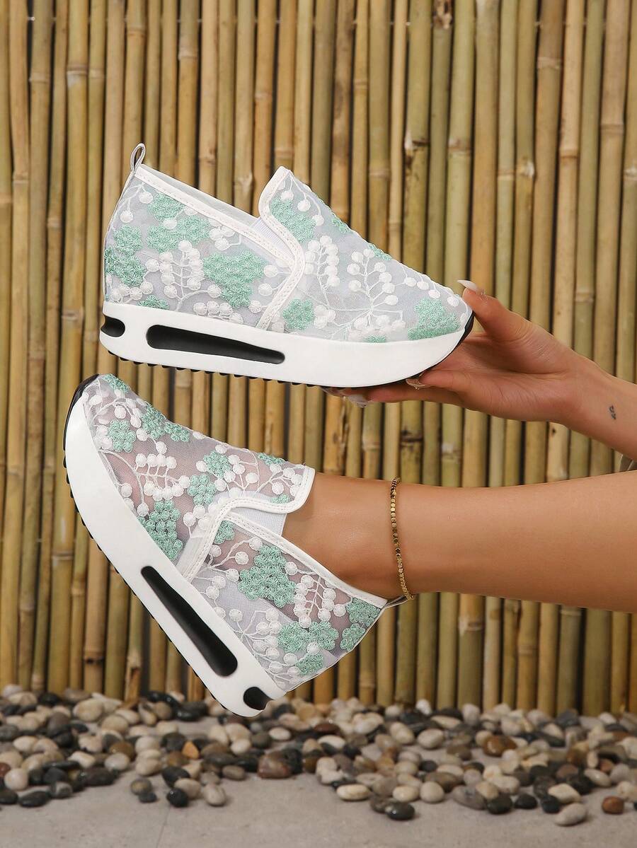 Của phụ nữ Thoáng khí Đúng mốt Ngoài trời Nêm Gót chân Giày thể thao - Nhiều màu - Xem 1