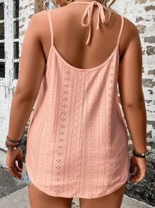 Breezaya 加大孔眼刺绣夏季波西米亚风吊带背心 - 珊瑚粉 - 查看 2