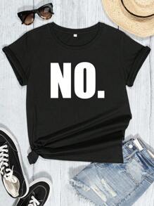 DEARCASE Camiseta con estampado de letra - Negro - Ver 1