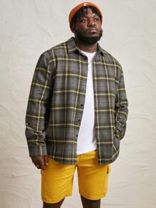 Manfinity VCAY Men Plus 1pc Plaid Print Shirt