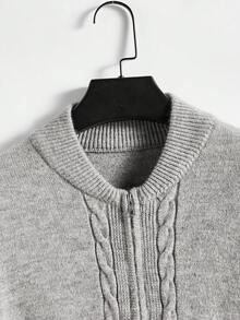 Manfinity RebelGame Men Zip Up Baseball Collar Cardigan - Grey - View 4