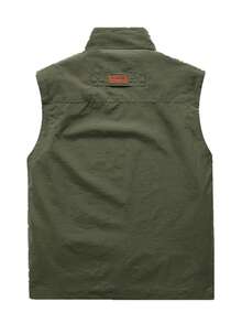 Manfinity Homme Nam Dây kéo Áo vest - xanh quân đội - Xem 2