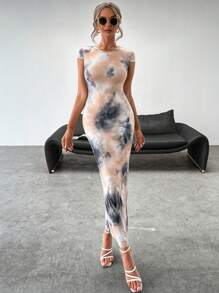 SHEIN Essnce Nhuộm buộc Đầm - Nhiều màu - Xem 1