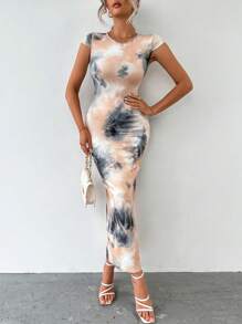 SHEIN Essnce Nhuộm buộc Đầm - Nhiều màu - Xem 6