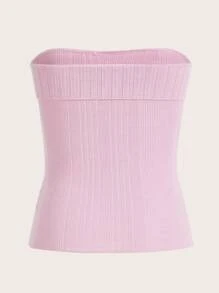 SHEIN MOD Summer Dopamine Pink Bow Front Tube Knit Top