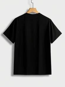 Manfinity Roghcode Männer T-Shirt mit Strass, Schädel Muster, - Schwarz - Übersicht 2