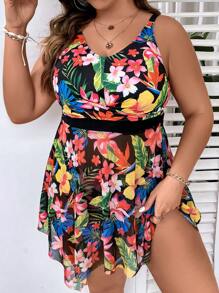 SHEIN 大码热带印花比基尼夏日海滩 - 彩色 - 查看 4