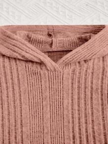 SHEIN Baby Girl Hooded Sweatshirt & Leggings Two Pieces Winter Set - Dusty Pink - View 5