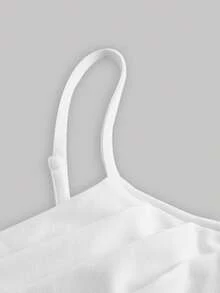 SHEIN MOD Plus Draped Collar Cami Dress - White - View 4