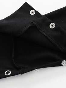 1pc Cute Gradient Color Letter Slogan Pattern Long Sleeve Romper For Baby Girls