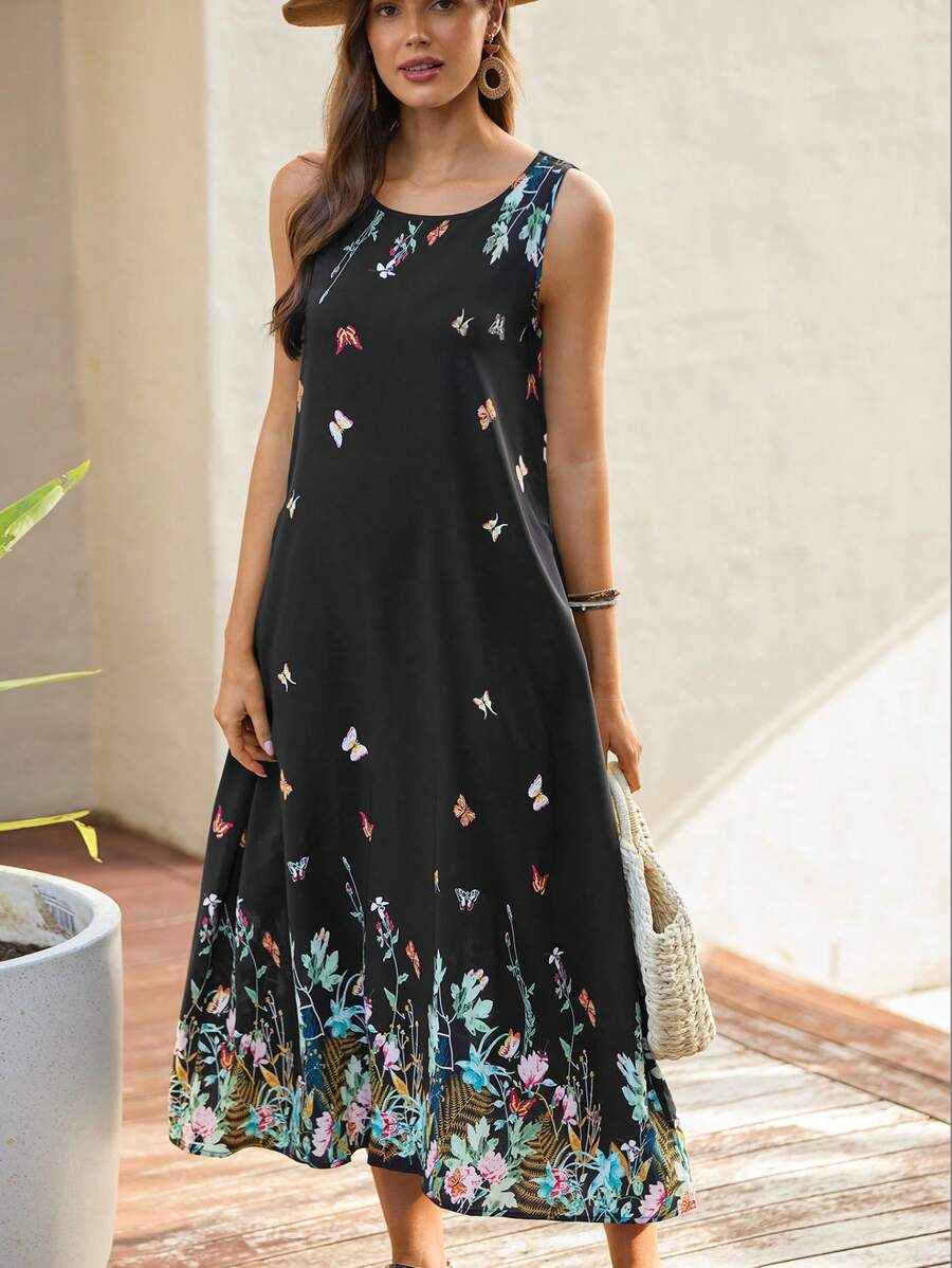 EMERY ROSE Đầm Túi Hoa Loại bướm Giải trí - màu đen - Xem 1