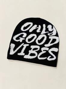 1顶随机赠送的男士个性化图案针织帽 - 彩色 - 查看 5