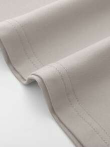 Manfinity Homme Men Plus Size Contrast Trim Patched Pocket Tee, For Going Out, Casual Short Sleeve Ringer Tee - Khaki - View 3