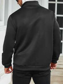 Manfinity Homme Nam Plus Dây kéo Túi nghiêng Áo nỉ Không có áo Hoodie - màu đen - Xem 2