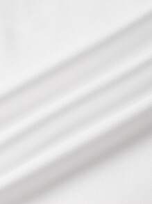 SHEIN BASICS Solid Mock Neck Tee Bodysuit - White - View 4