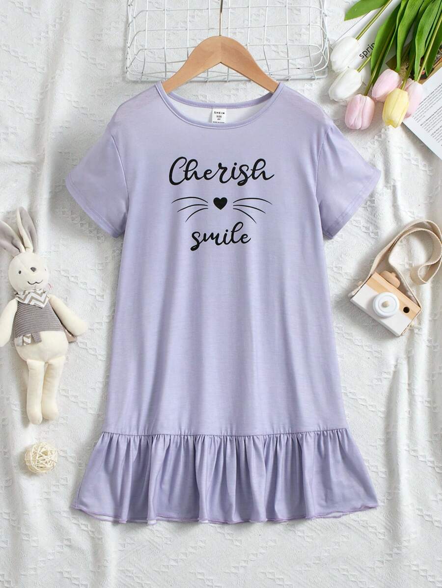 SHEIN Piyama Gadis Muda - Lilac Purple - View 1