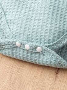 SHEIN 2pcs/set Baby Boys' Comfortable And Breathable Embroidery Letter Design Casual Outfit For Spring And Summer - Green - View 4