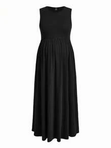 SHEIN BASICS Maternity Solid Flare Hem Dress