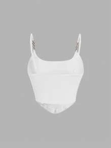SHEIN MOD Chain Detail Asymmetrical Hem Cami Top