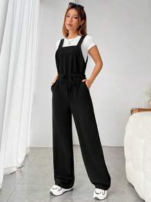 SHEIN EZwear Mono overol unicolor con cinturón sin camiseta