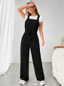 SHEIN EZwear Mono overol unicolor con cinturón sin camiseta