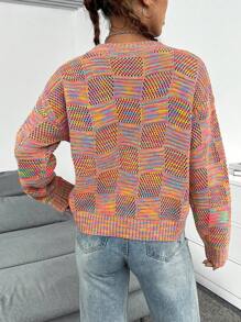 SHEIN Unity Thuốc nhuộm Không gian Thả vai Áo len - Nhiều màu - Xem 2