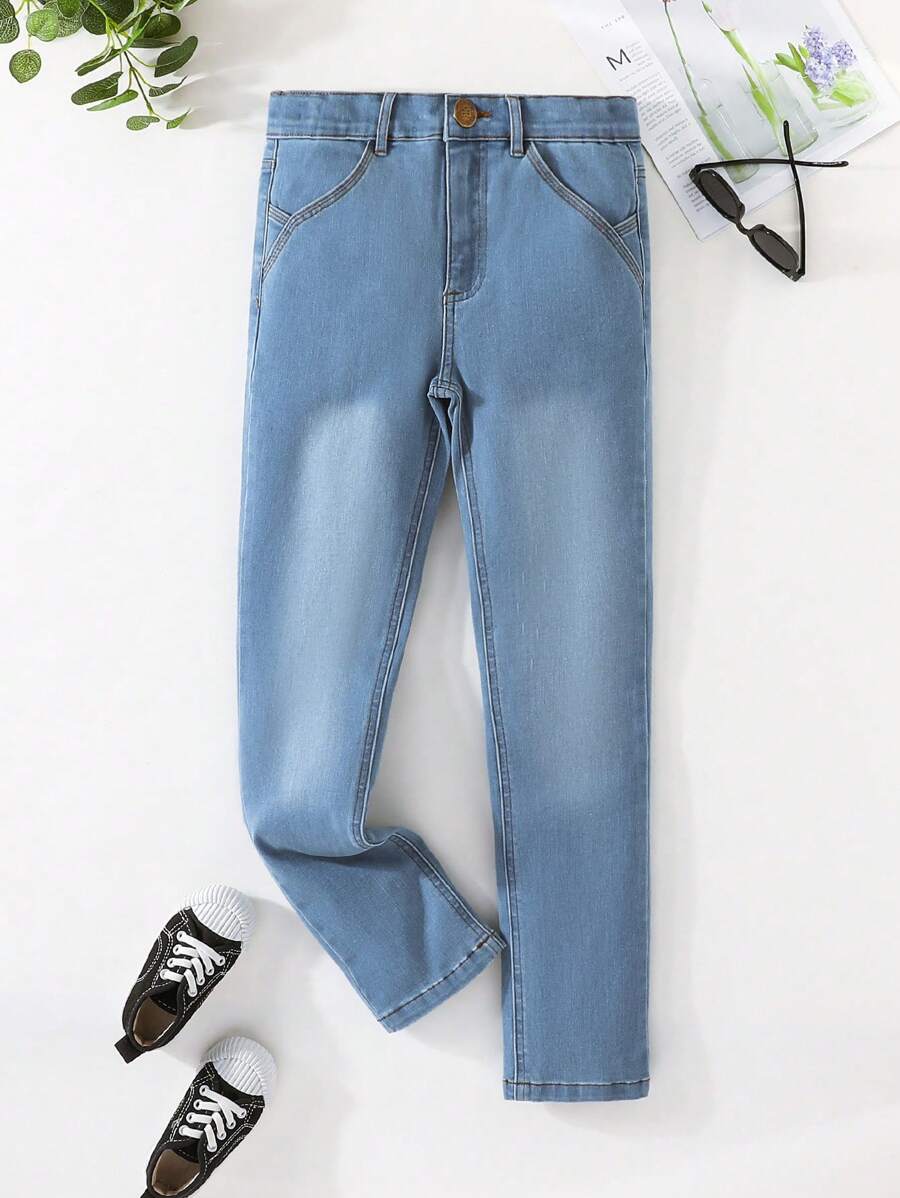 男小童直筒口袋牛仔褲 - 淺色水洗藍 - 查看 1