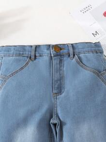 男小童直筒口袋牛仔褲 - 淺色水洗藍 - 查看 5