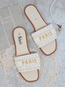 SHUZIA 字母图案拖鞋凉鞋 圣诞假期 秋冬季度假氛围