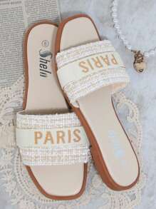 SHUZIA 字母图案拖鞋凉鞋 圣诞假期 秋冬季度假氛围