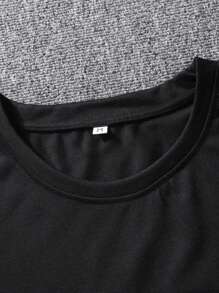 字母男士家居服上衣 - 黑色 - 查看 3