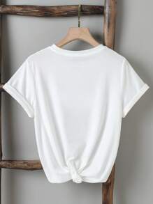 INAWLY Slogan Graphic Tee LIMITED Edition Graphic Tees Women Tops - White - View 2